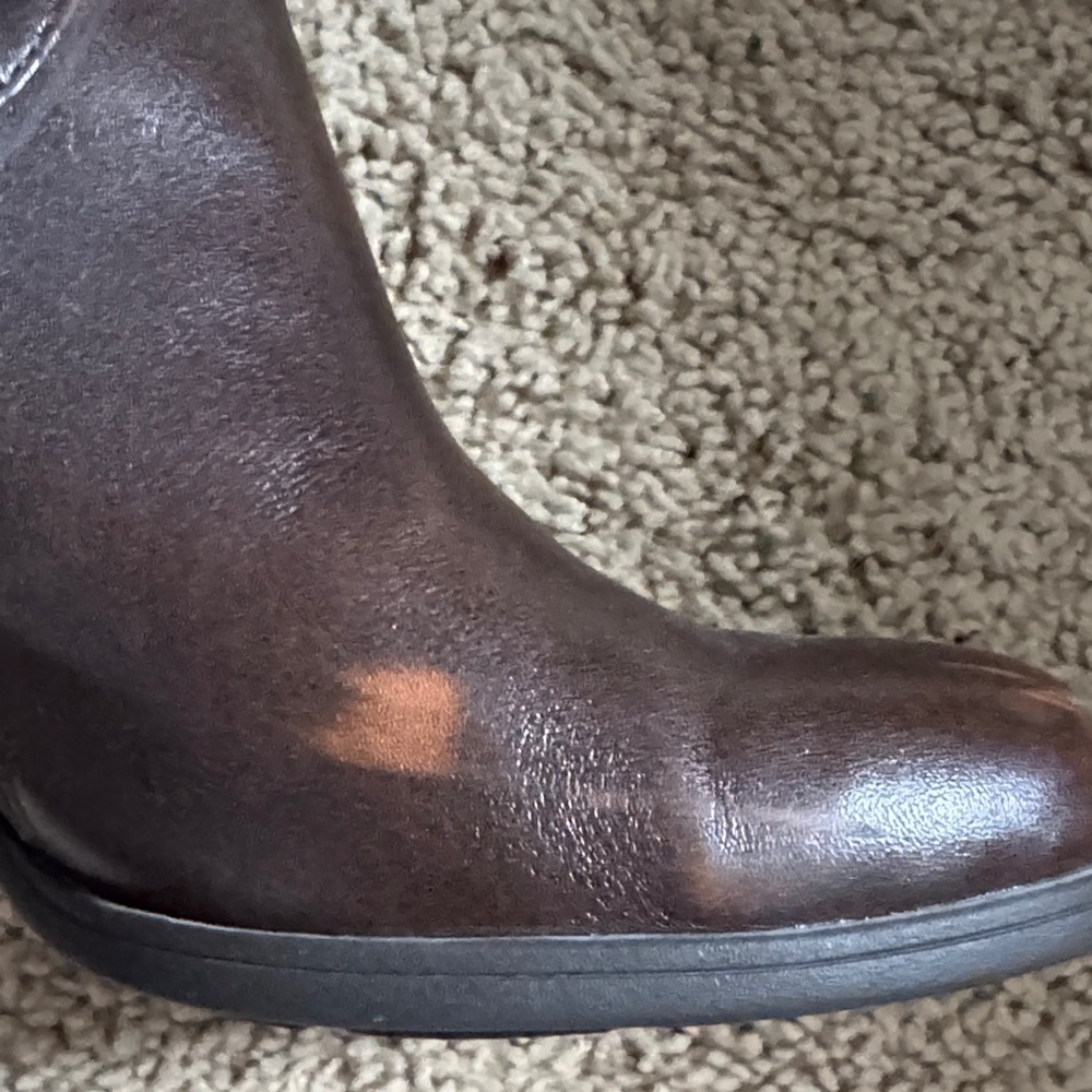 Born Tall Dark Brown Leather Heeled Riding Boots Sz 8 - Picture 5 of 10